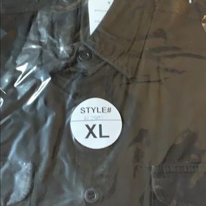 Black denim sleeveless shirt